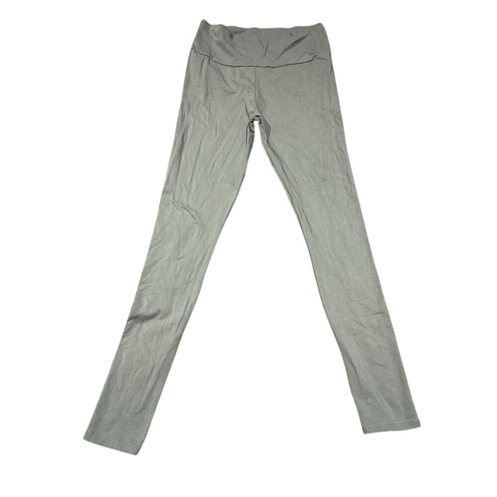 Ambiance Olive Green Leggings Women Size Small High Waisted Cotton Blend Stretch